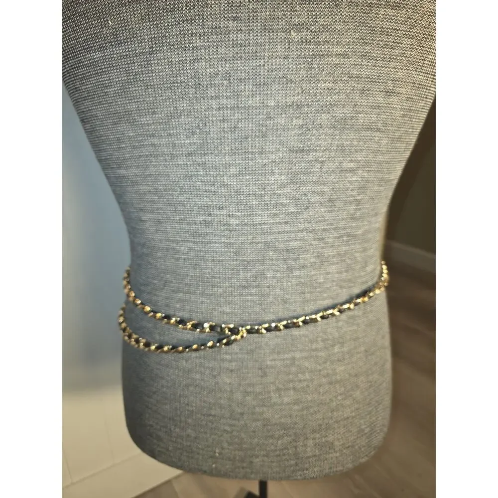 Vince Camuto Gold Chain Belt Coin Medallion Double Chain Adjustable Waist
